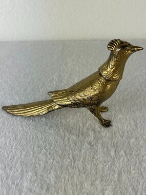 Vintage Pheasant bird gold tone salt shaker